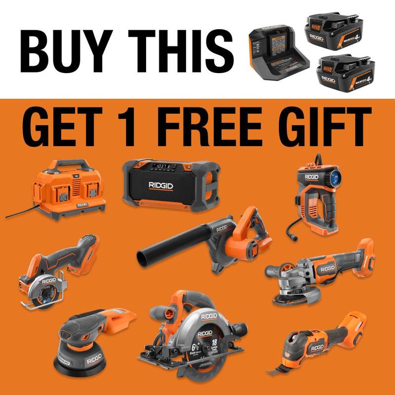 Kit de inicio RIDGID de 18V con (2) Baterías de salida máxima de 4.0 Ah y Cargador con sierra alternativa inalámbrica de 18V sin escobillas - AC8609340SB-R8647B