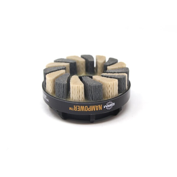 Nampower Brush NAMPOWER ADT1001880 Abrasive Disc Brush, Turbine Style, 100mm Diameter, 18mm Trim, 80 Grit - ADT1001880