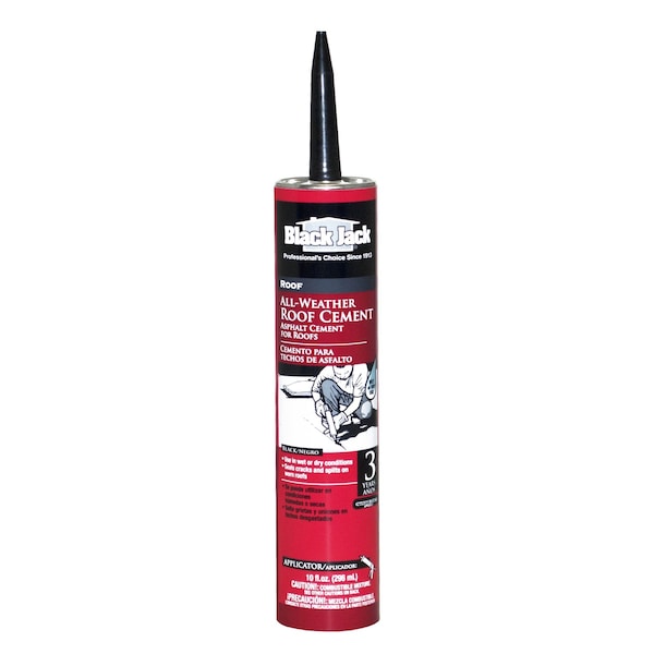 Black Jack Gardner WET-R-DRI Gloss Black Patching Cement All-Weather Roof Cement 10 oz - 2172-9-66