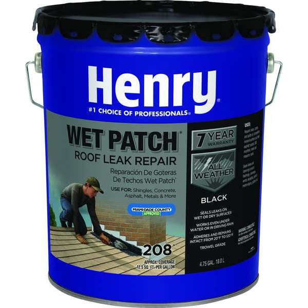 Henry Roof Leak Repair, 5 gal, Pail, Black - HE208071