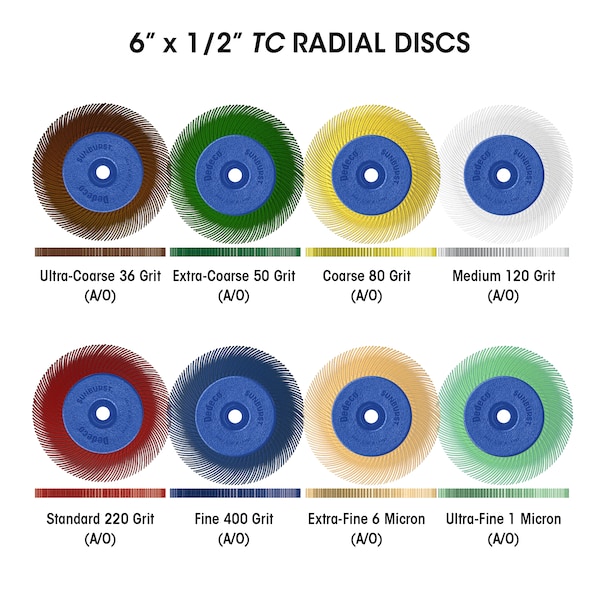 Dedeco SUNBURST 6'' X 1/2'' TC RED 220 GRIT (A/O) 1/UNIT - 1880