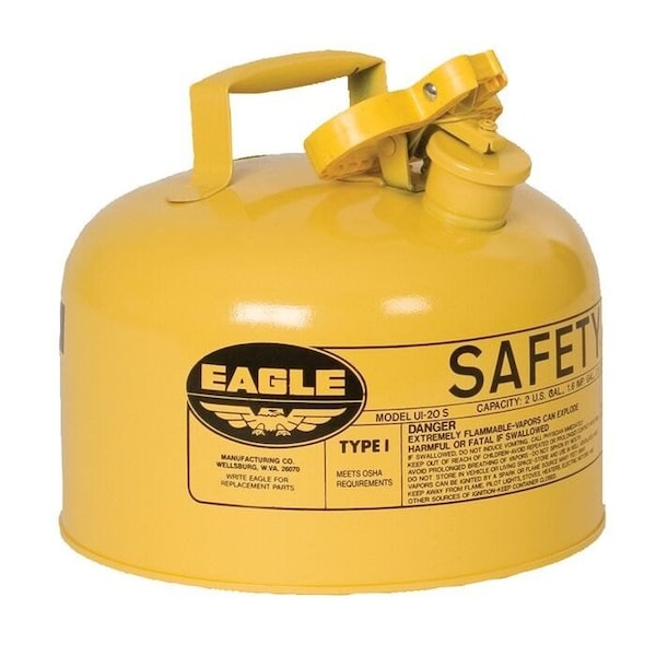 Eagle Mfg Safety Can, 24-Gauge Galvanized Steel, 2.5 gal, Yellow - UI25SY