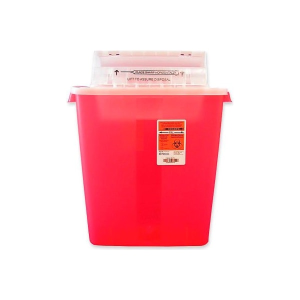 Covidien Covidien 3-Gallon SharpStar In-Room Sharps Container, Transparent Red - CVDS3GR100537