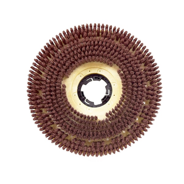 Malish Scrubbing Rotary Brush 15", Nylon Plastic Block, Red - 813415NP