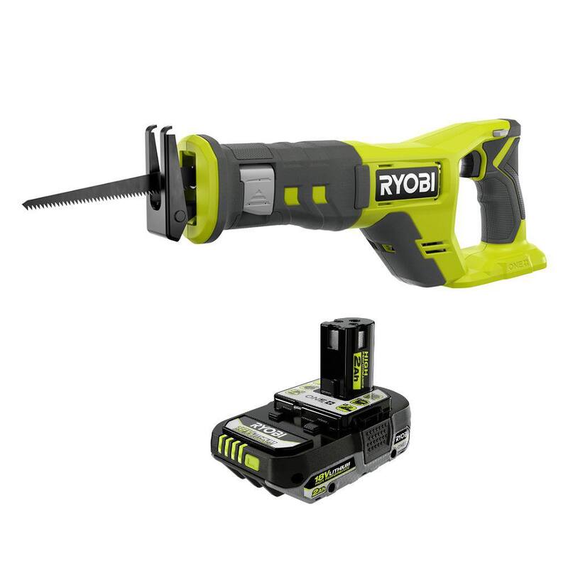 Sierra recíproca inalámbrica RYOBI ONE+ 18V con batería de alto rendimiento de 2.0 Ah de iones de litio - PCL515B-PBP003
