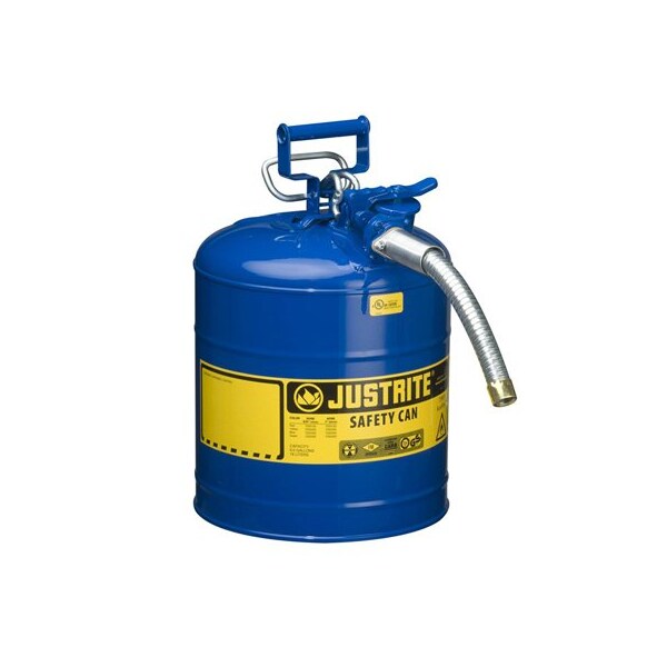 Justrite Safety Can, Steel, 5 gal, Blue, 11 3/4 in Dia. - JT7250330