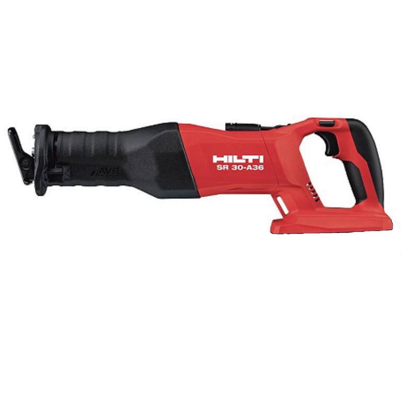 Sierra de sable inalámbrica Hilti de 36 voltios SR 30A de iones de litio con dos baterías de 36/5.2 Ah, cargador y estuche - 3487011