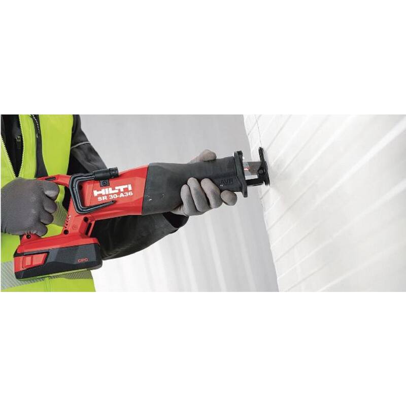 Sierra de sable inalámbrica Hilti de 36 voltios SR 30A de iones de litio con dos baterías de 36/5.2 Ah, cargador y estuche - 3487011