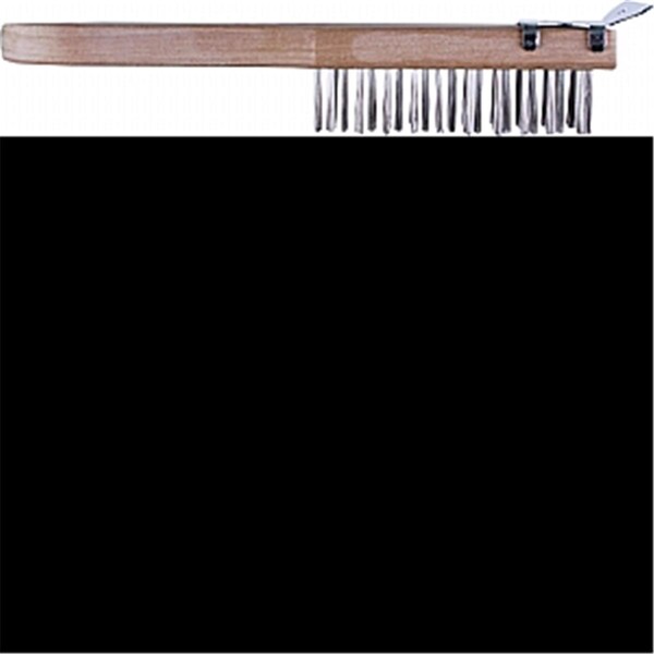 Merit Pro 404 11 in. 4 x 11 Row Tempered Steel Wire Brush With Scraper - 652270004040