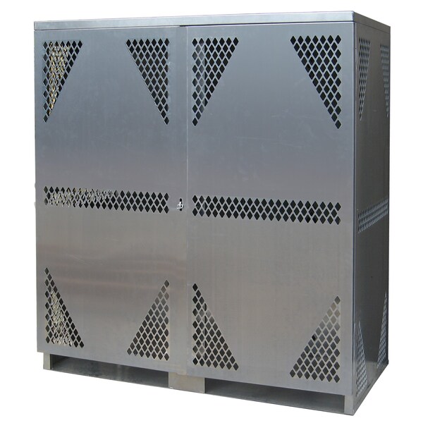 Securall 8 / 10 Cylinder Horizontal / Vertical Aluminum LP & Oxygen Gas Storage Cabinet - LPOGS