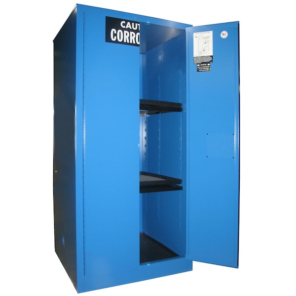 Securall 60 Gallon Acid/Corrosive Storage Cabinet, Self-Latch Standard 2-Door, Blue - C160