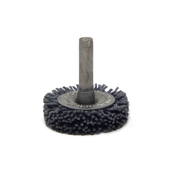 Brush Research Manufacturing BMC16AY120SC 1.75" Mandrel Mounted Wheel, 120 Grit Silicon Carbide, .250" Shank Dia., .375" Trim - BMC16AY120SC