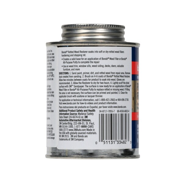 Bondo Rotted Wood Restorer, 8 oz, 6PK - 20131
