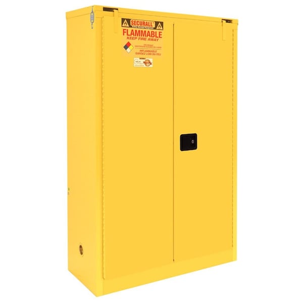 Securall 60 Gallon Paint Storage Cabinet, Self-Close, Self-Latch Safe-T-Door, Red - P360
