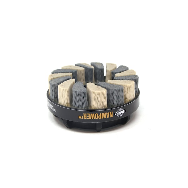 Nampower Brush NAMPOWER ADT10018320 Abrasive Disc Brush, Turbine Style, 100mm Diameter, 18mm Trim, 320 Grit - ADT10018320