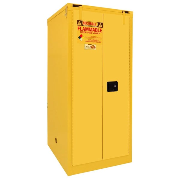 Securall 120 Gallon Paint Storage Cabinet, Self-Close, Self-Latch Safe-T-Door, Red - P3120