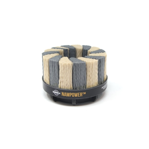 Nampower Brush NAMPOWER ADT10038320 Abrasive Disc Brush, Turbine Style, 100mm Diameter, 38mm Trim, 320 Grit - ADT10038320