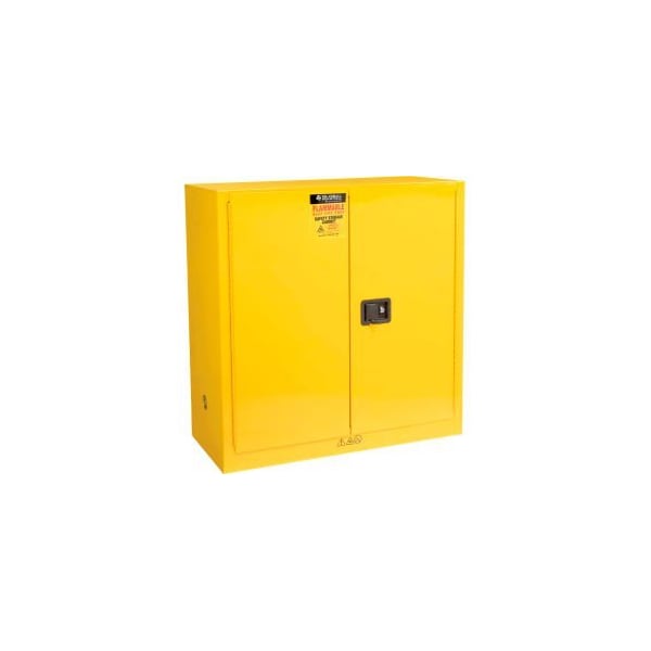Global Equipment Flammable Cabinet, Manual Close Double Door, 30 Gallon, 43"Wx18"Dx44"H - SC300F