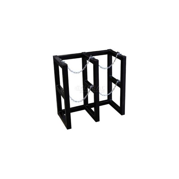 Justrite Stainless Steel Cylinder Tube Rack, 2 Wide x 1 Deep, 30"W x 16"D x 30"H, 2 Cylinder Cap. - 35104