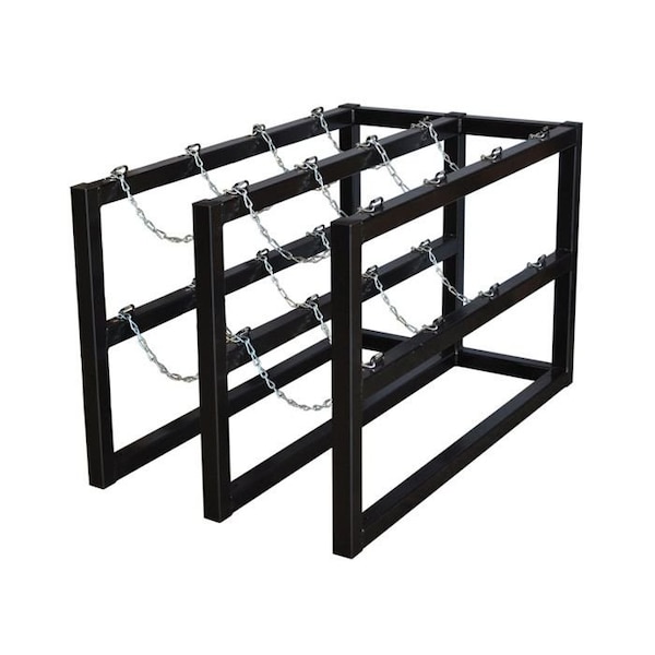 Justrite Cylinder Tube Rack, 2 Wide x 4 Deep, 30"W x 50"D x 30"H, 8 Cylinder Cap. - 35118