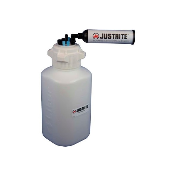 Justrite Justrite 12820 VaporTrap Carboy With Filter, HDPE, 13.5-Liter, 8 Ports - 12820