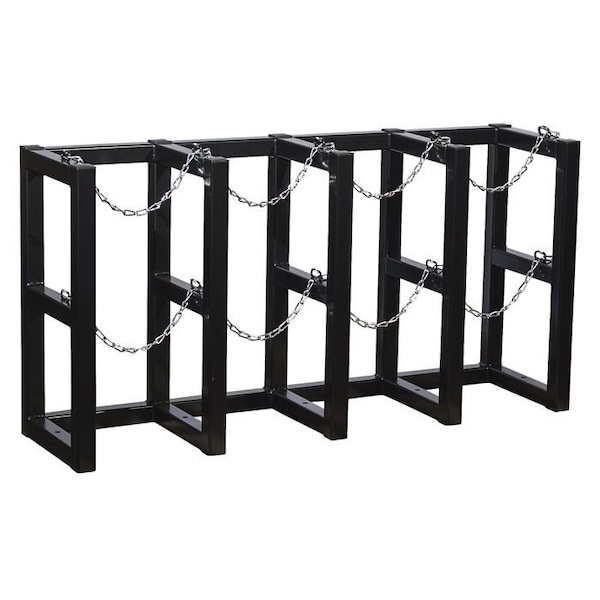 Justrite Cylinder Tube Rack, 4 Wide x 1 Deep, 58"W x 16"D x 30"H, 4 Cylinder Cap. - 35144