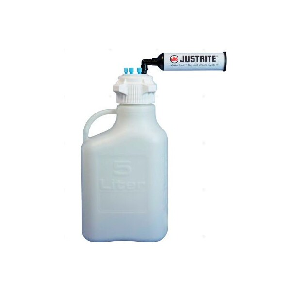 Justrite Justrite 12801 VaporTrap Carboy With Filter Kit, HDPE, 5-Liter, 6 Ports - 12801
