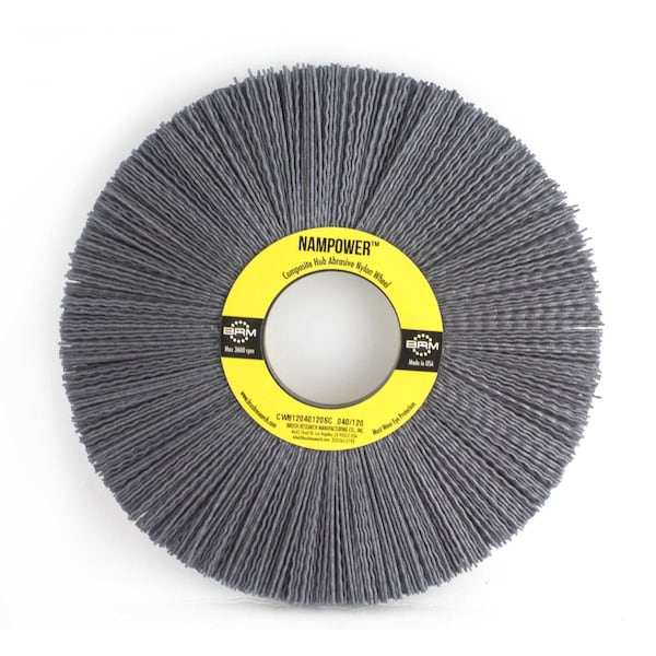 Nampower Brush CW812022120SC NAMPOWER Abrasive Wheel Brush, 8" Diameter, 120SC, 2" Arbor Hole, 2.5" Trim Length - CW812022120SC