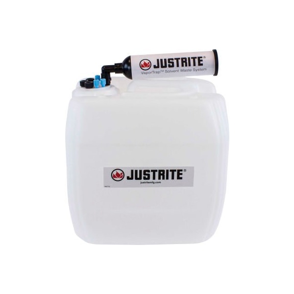 Justrite Justrite 12842 VaporTrap UN/DOT Carboy With Filter Kit, HDPE, 13.5-Liter, 7 Ports - 12842