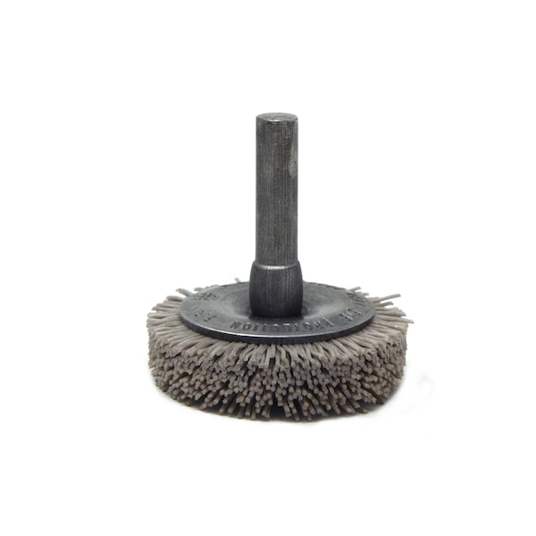 Brush Research Manufacturing BMF16AY320AO 1.75" Mandrel Mounted Wheel, 320 Grit Aluminum Oxide, .250" Shank Dia., .375" Trim - BMF16AY320AO