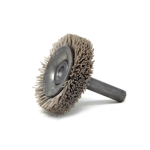 Brush Research Manufacturing BMF16AY320AO 1.75" Mandrel Mounted Wheel, 320 Grit Aluminum Oxide, .250" Shank Dia., .375" Trim - BMF16AY320AO