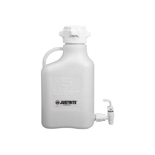 Justrite Justrite 12914 Carboy With Spigot, HDPE, 5-Liter - 12914