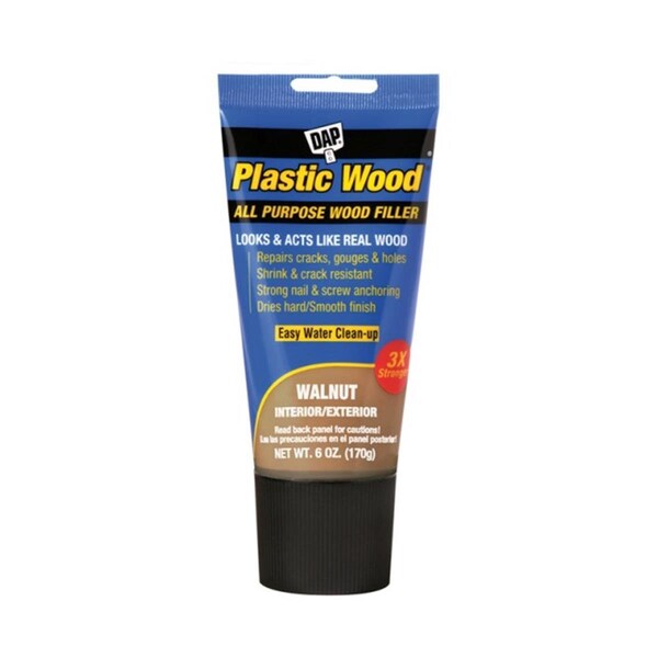 Dap 00584 6 oz Plastic Wood Stainable Wood Filler, Walnut - DA6485