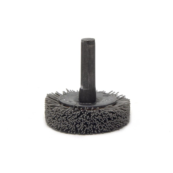 Brush Research Manufacturing BMC14AY500AO 1.5" Mandrel Mounted Wheel, 500 Grit Aluminum Oxide, .250" Shank Dia., .250" Trim - BMC14AY500AO