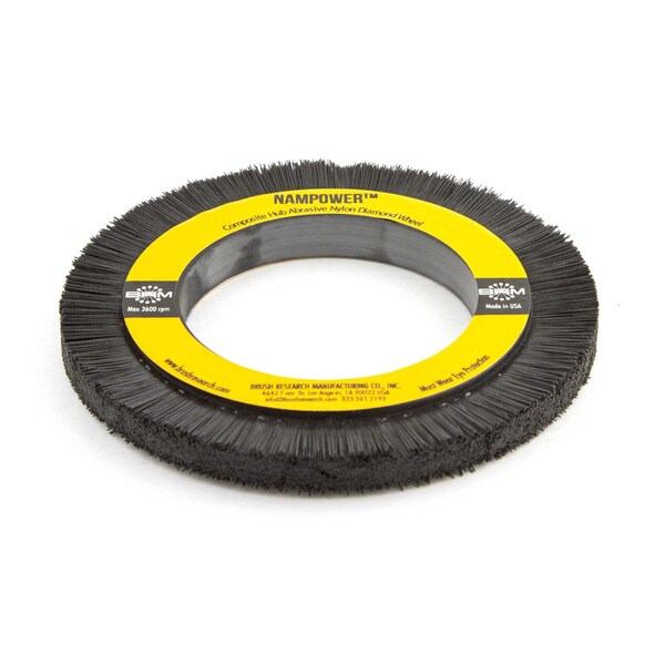 Nampower Brush DW150X10X600 NAMPOWER Diamond Wheel Brush, 150mm Diameter, 600 Grit, 3.25" Arbor Hole, 19mm Trim - DW150X10X600