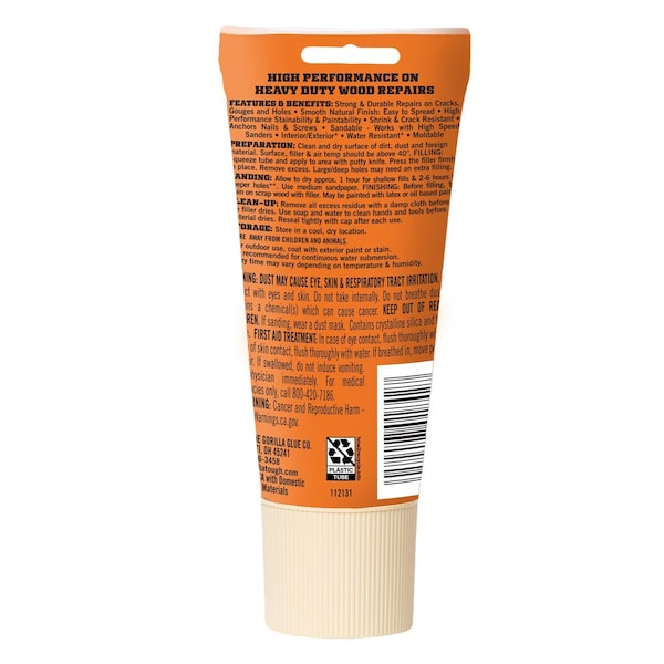 Gorilla Glue Gorilla White Wood Filler 6 oz - 112124