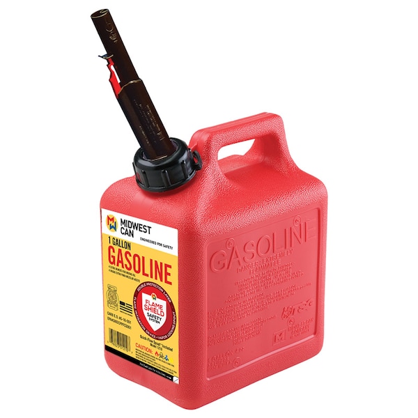 Midwest Can Midwest Can Quick Flow Spout Plastic Gas Can 1 gal - 1210
