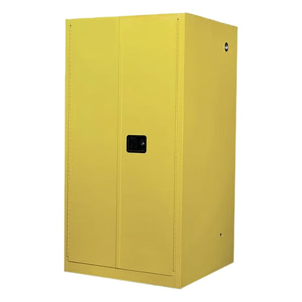 Justrite Flammables Safety Cabinet, 60 gal, 2 Shelves, Steel, 34 in W x 65 in H x 34 in D, Yellow - 896000