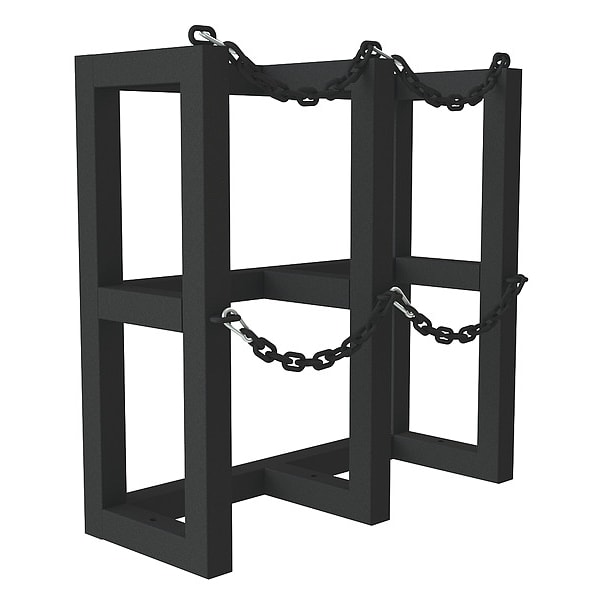Durham Mfg Gas Cylinder Rack, Steel Tubing, 12" D - GCRV-301230-08T