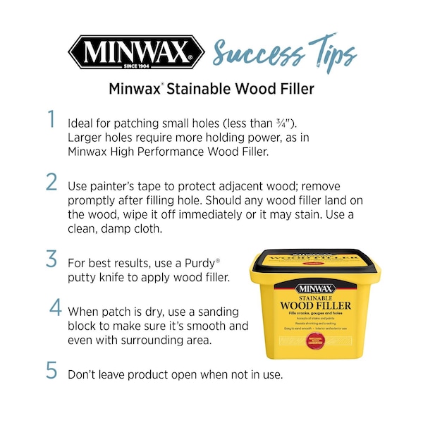 Minwax Minwax Stainable Natural Wood Filler 6 oz - 42852000