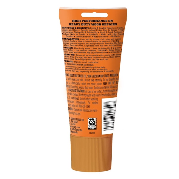 Gorilla Glue Gorilla Golden Oak Wood Filler 6 oz - 112125