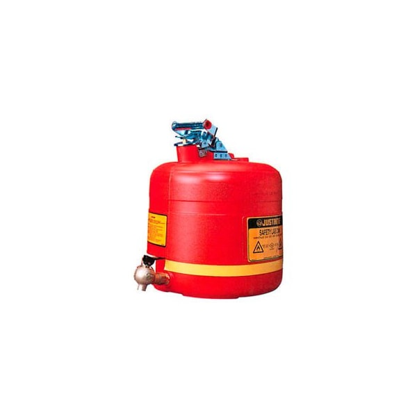 Justrite Safety Can, Polyethylene, 5 gal, Red, 11 1.2 in Dia. - 14545