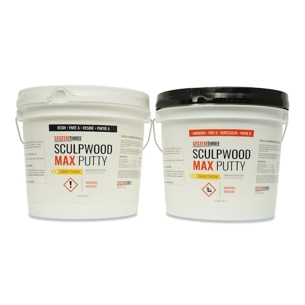 System Three Resins SculpWood Max Putty Epoxy Filler, 2 Gallon Kit - 1620K50