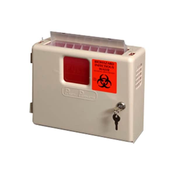 Ppi Plasti-Products Locking Wall Mounted Sharps Container Cabinet, Case of 2 - 143002