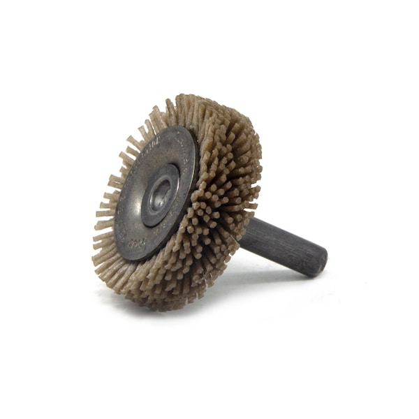 Brush Research Manufacturing BMF16AY180SC 1.75" Mandrel Mounted Wheel, 180 Grit Silicon Carbide, .250" Shank Dia., .375" Trim - BMF16AY180SC