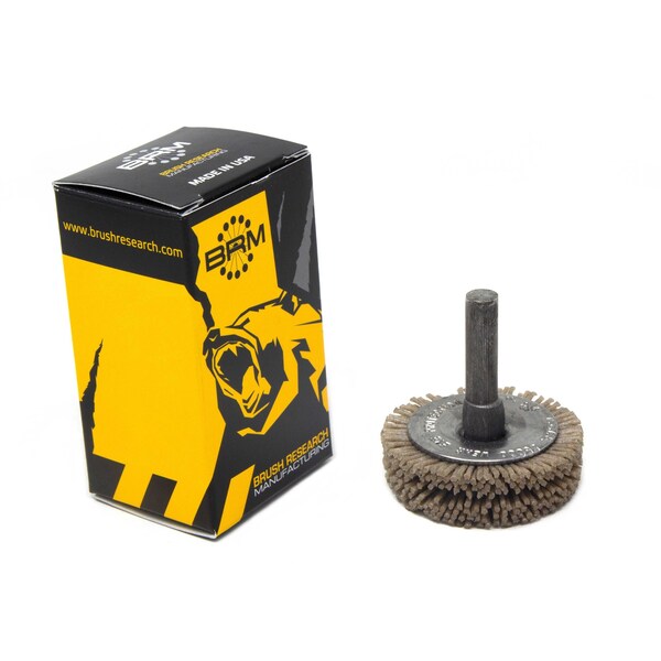 Brush Research Manufacturing BMF16AY180SC 1.75" Mandrel Mounted Wheel, 180 Grit Silicon Carbide, .250" Shank Dia., .375" Trim - BMF16AY180SC