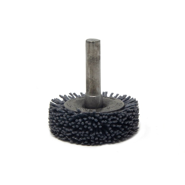 Brush Research Manufacturing BMC13AY180SC 1.375" Mandrel Mounted Wheel, 180Grit Silicon Carbide, .250" Shank Dia., .187" Trim - BMC13AY180SC