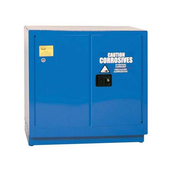 Eagle Corrosives Safety Cabinet, 22 gal, 1 Shelves, Steel, 35 in W x 35 in H x 22 in D, Blue - CRA70X