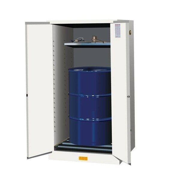 Justrite 55 gal, 1 Shelves, 18-Gauge Steel, 34 in W x 65 in H x 34 in D, white - 896265