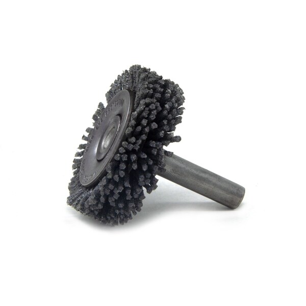 Brush Research Manufacturing BMC14AY80SC 1.5" Mandrel Mounted Wheel, 80 Grit Silicon Carbide, .250" Shank Dia., .250" Trim - BMC14AY80SC